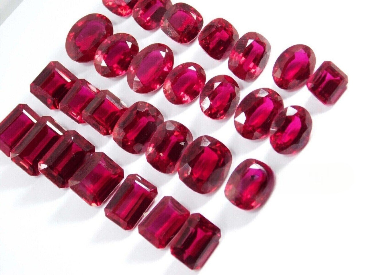 Burmese Certified Natural Red Ruby 100 Ct Flawless Mix Cut Lot Loose Gemstone