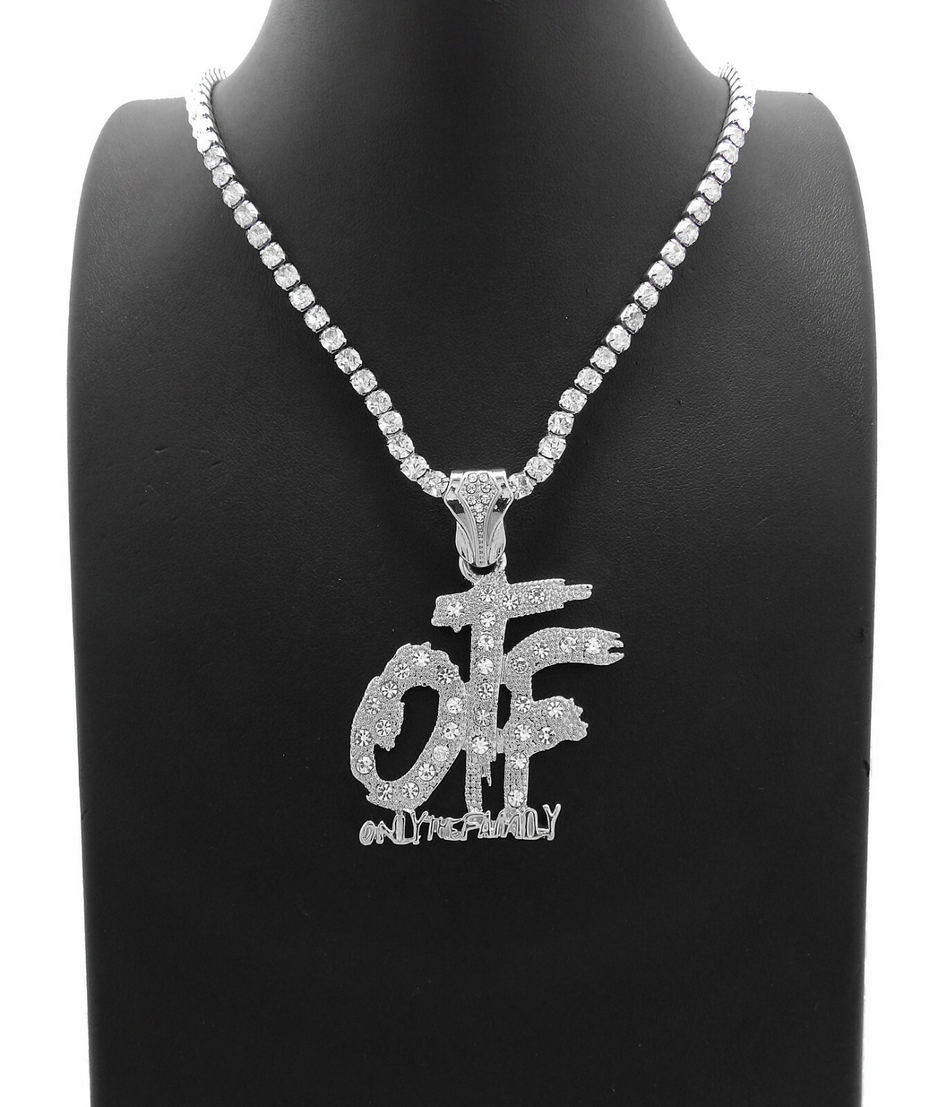 Only the Family OTF Pendant & Iced 16″ 18″ 20″ Rhinestone Chain Fashion Necklace