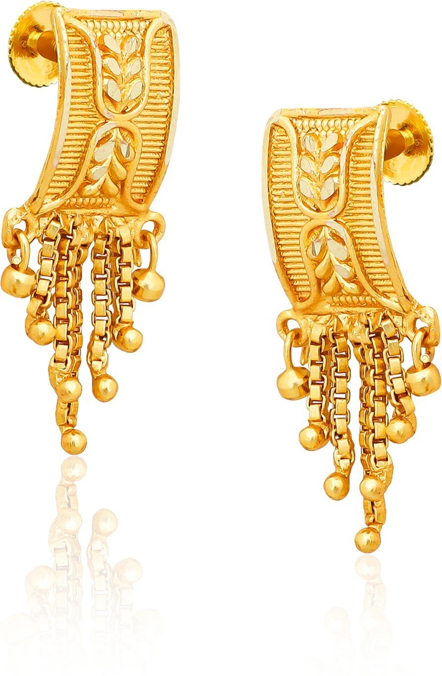 Traditional South Screw Back Multicolor Stud Earrings For Women And Girls Brass