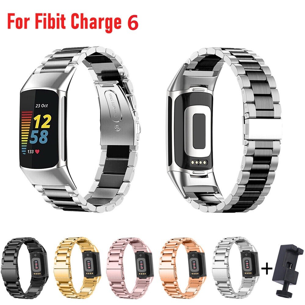 Metal Stainless Steel Band Strap Bracelet Wristband Loop For Fitbit Charge 6