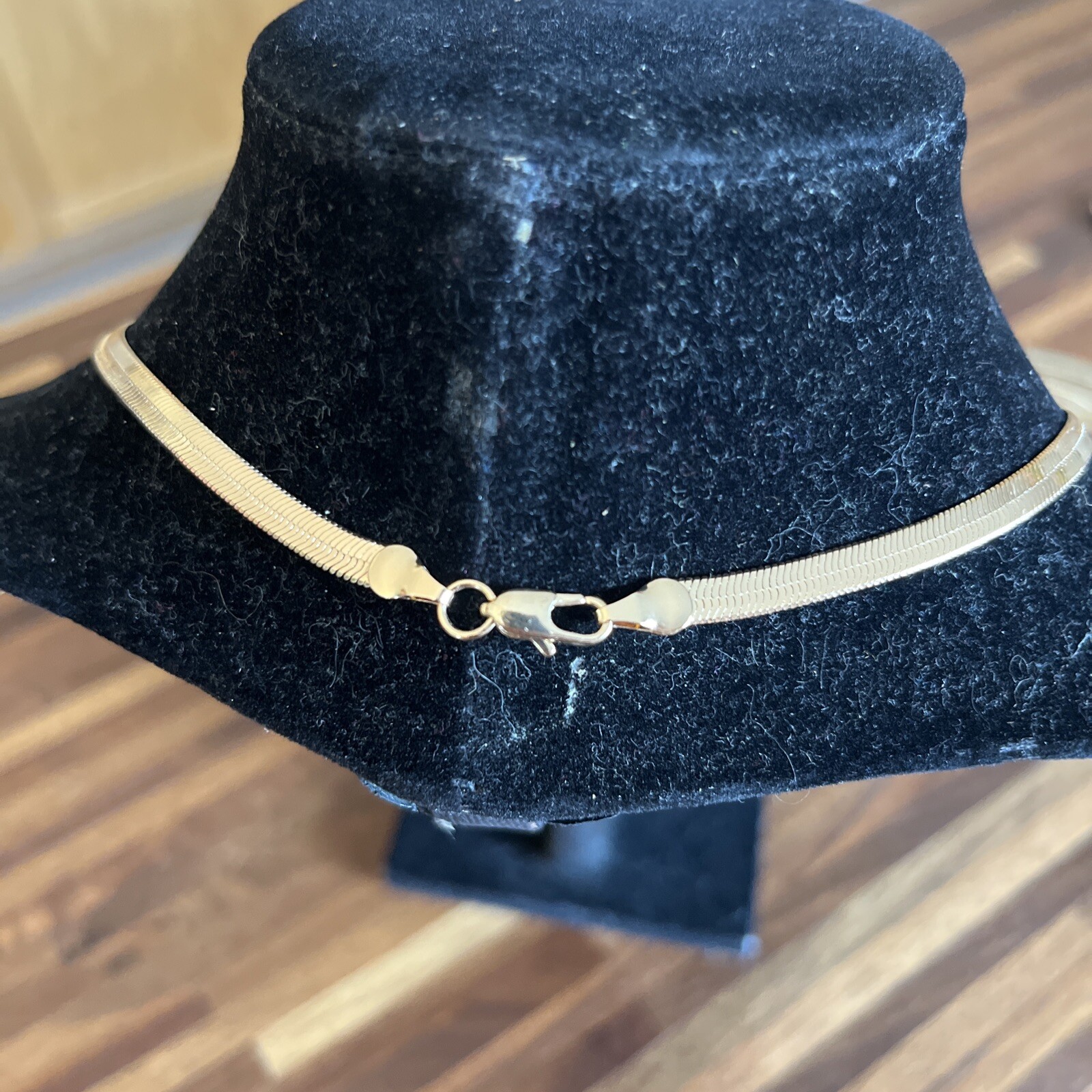 Necklace Herringbone Classic Modern Simple Polished Gold Tone 23.25” Chain