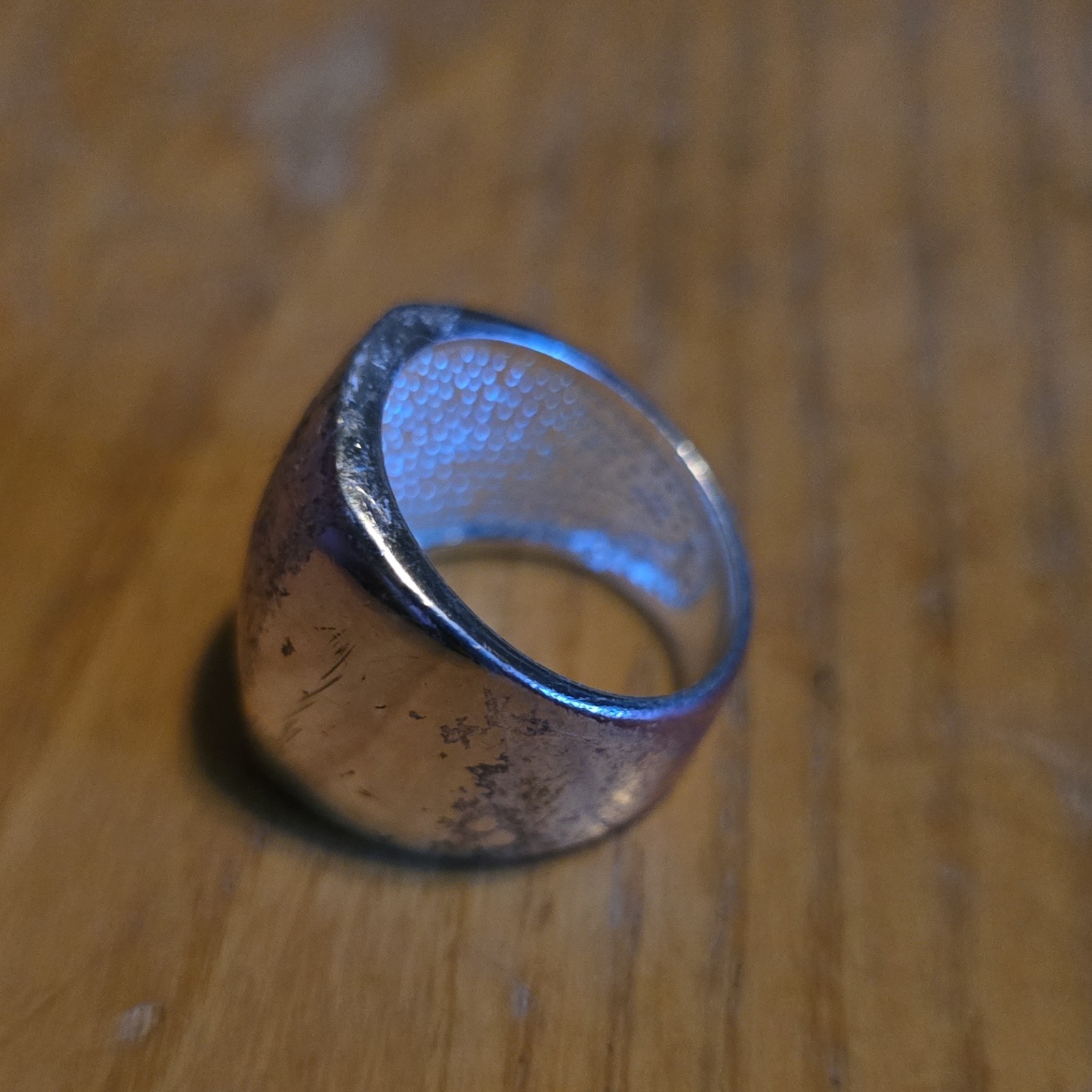 Silver Tone Dome Signet Metal Band Ring Size 6 No Stone 0 Gemstones
