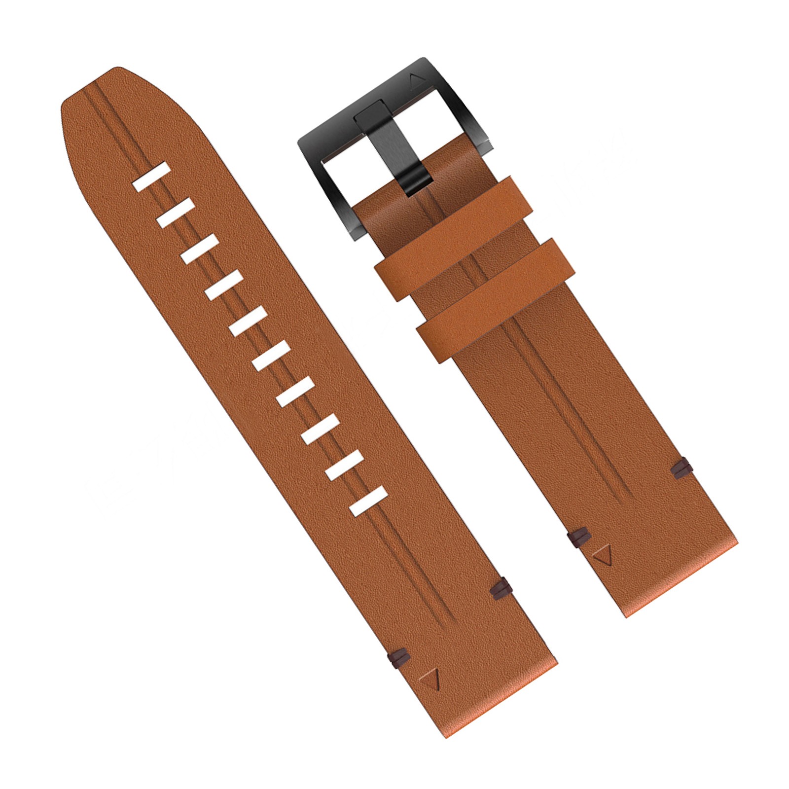 22mm Brown Leather Watchband Strap Quick Wristband For Garmin Fenix 5 6 7 G