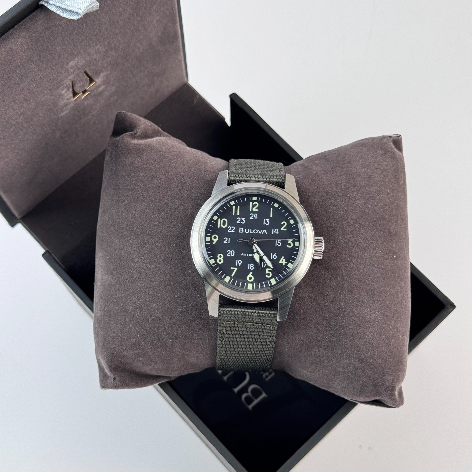 Bulova Hack VWI Special Edition Automatic Black Dial Men’s Nylon Watch 96A259