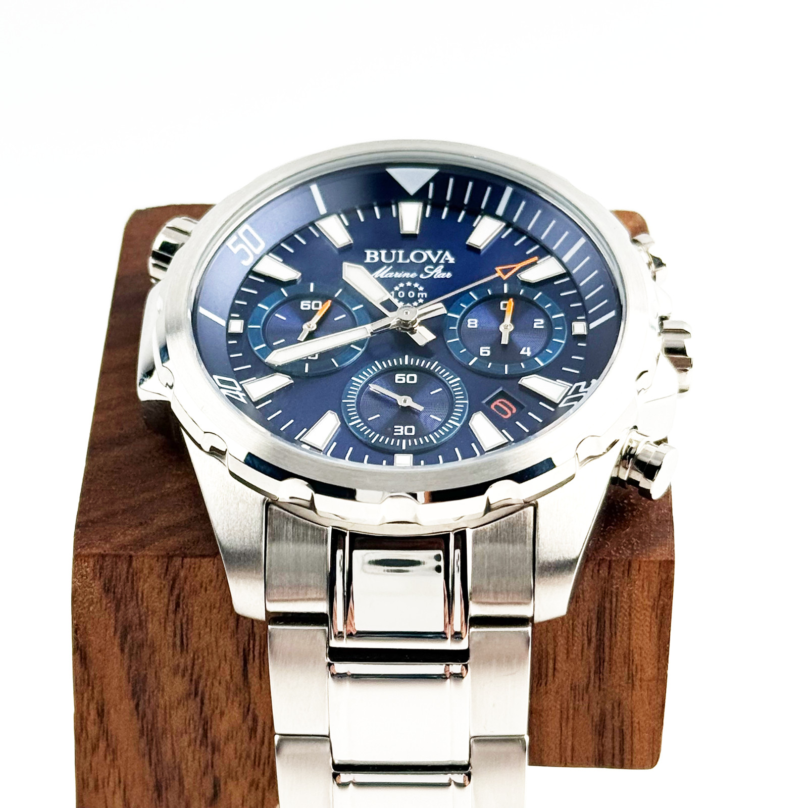 Bulova 96B256 Men’s Marine Star Watch Blue Dial Six-hand Sports Chronograph