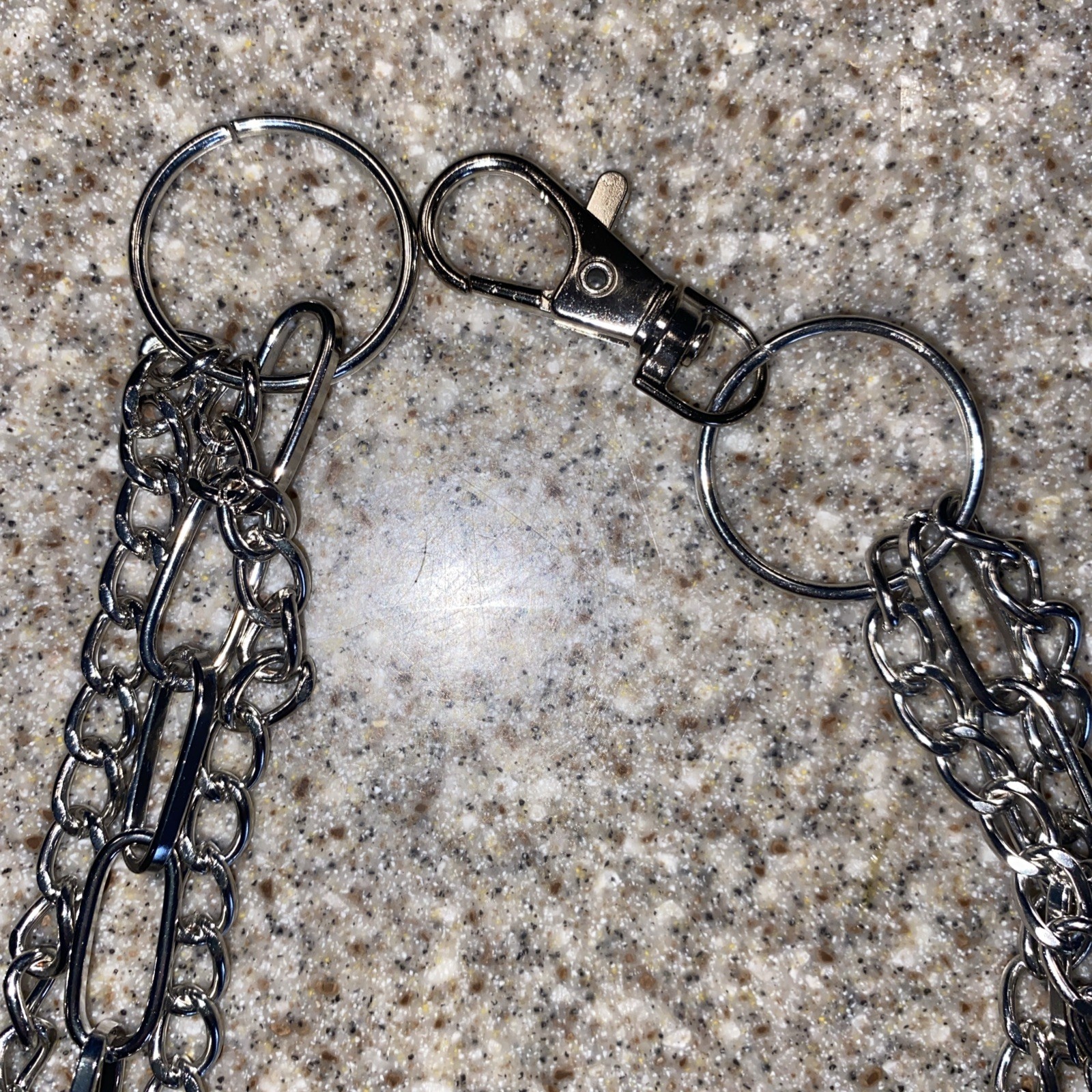 3 Silver Tone Punk Spike Link Chain Necklaces, Metal Link Chain, Lobster Clasp