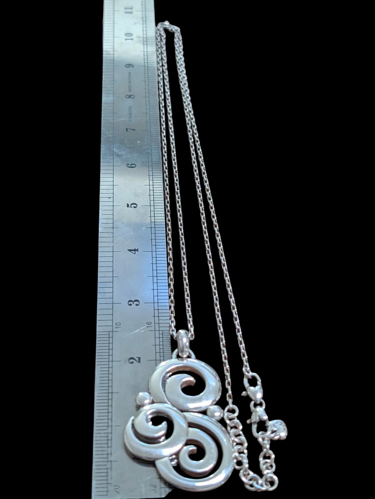 Brighton Vintage 40″ Long Multi Strand Scroll Pendant Statement Necklace Retired