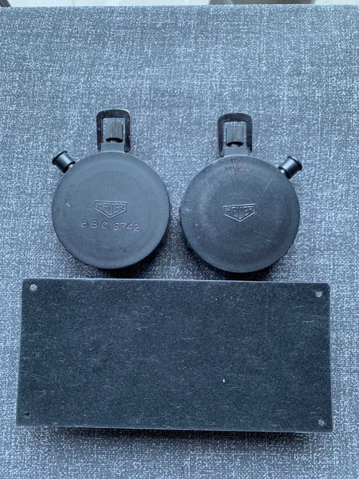 Vintage 61mm Oversize Heuer Serviced Stopwatch Set on a Rally Dash Panel 2