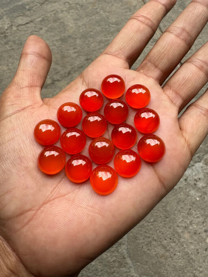 [WHOLESALE] NATURAL CARNELIAN CABOCHON ROUND SHAPE LOOSE GEMSTONE