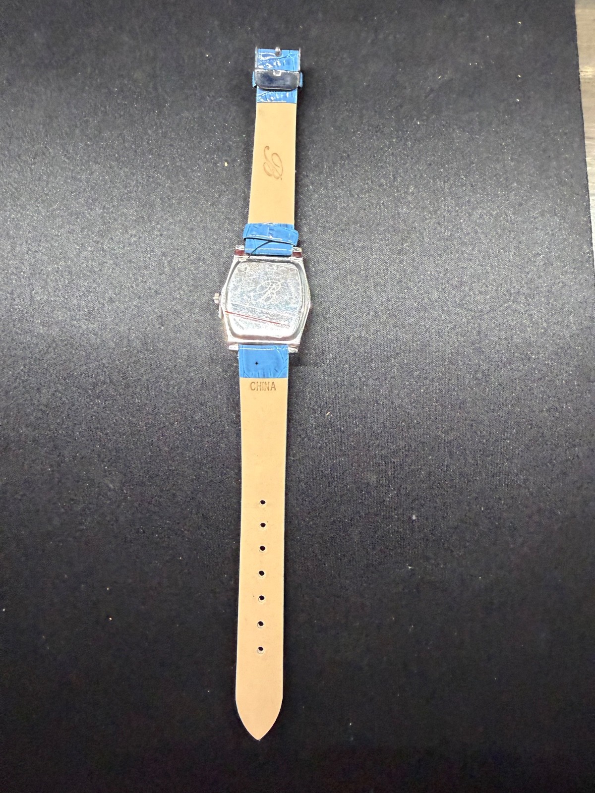 Blue Band Burgi Womans Quartz Watch with Swarovski Crystals