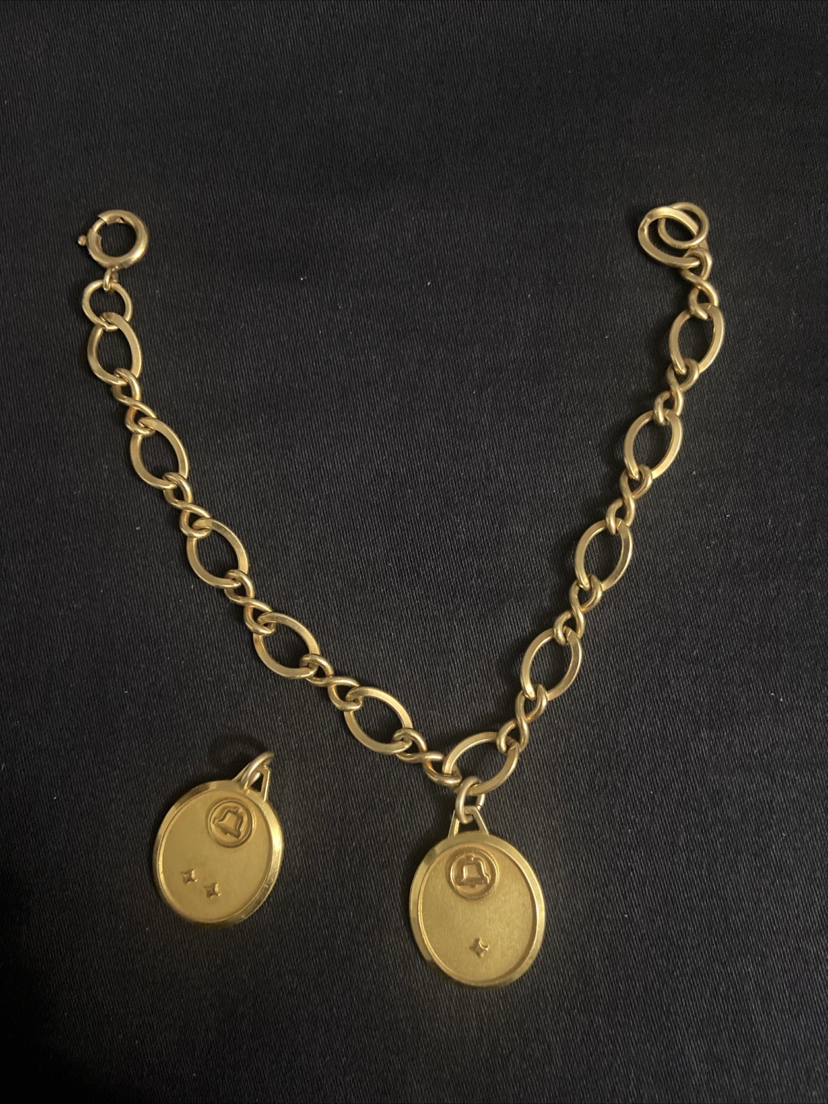 Vintage 12k Gold Filled Charm Bracelet 7.5” & (2) 1/5 10k GF Charms Set
