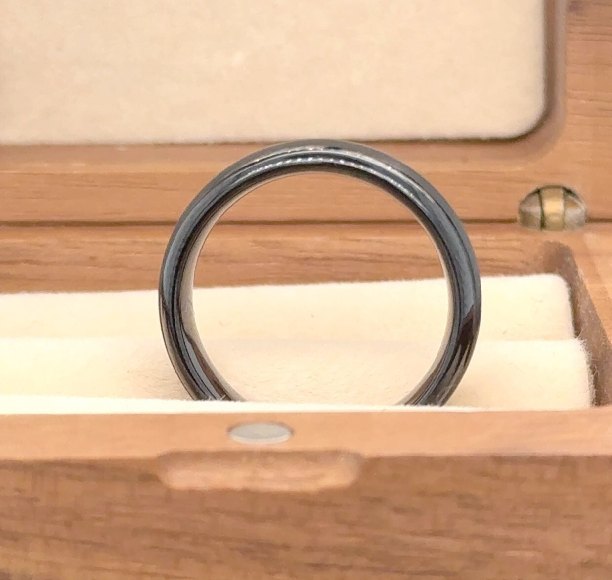 Gift For Girlfriend 6mm Black Plated Tungsten Band Stackable Promise Ring