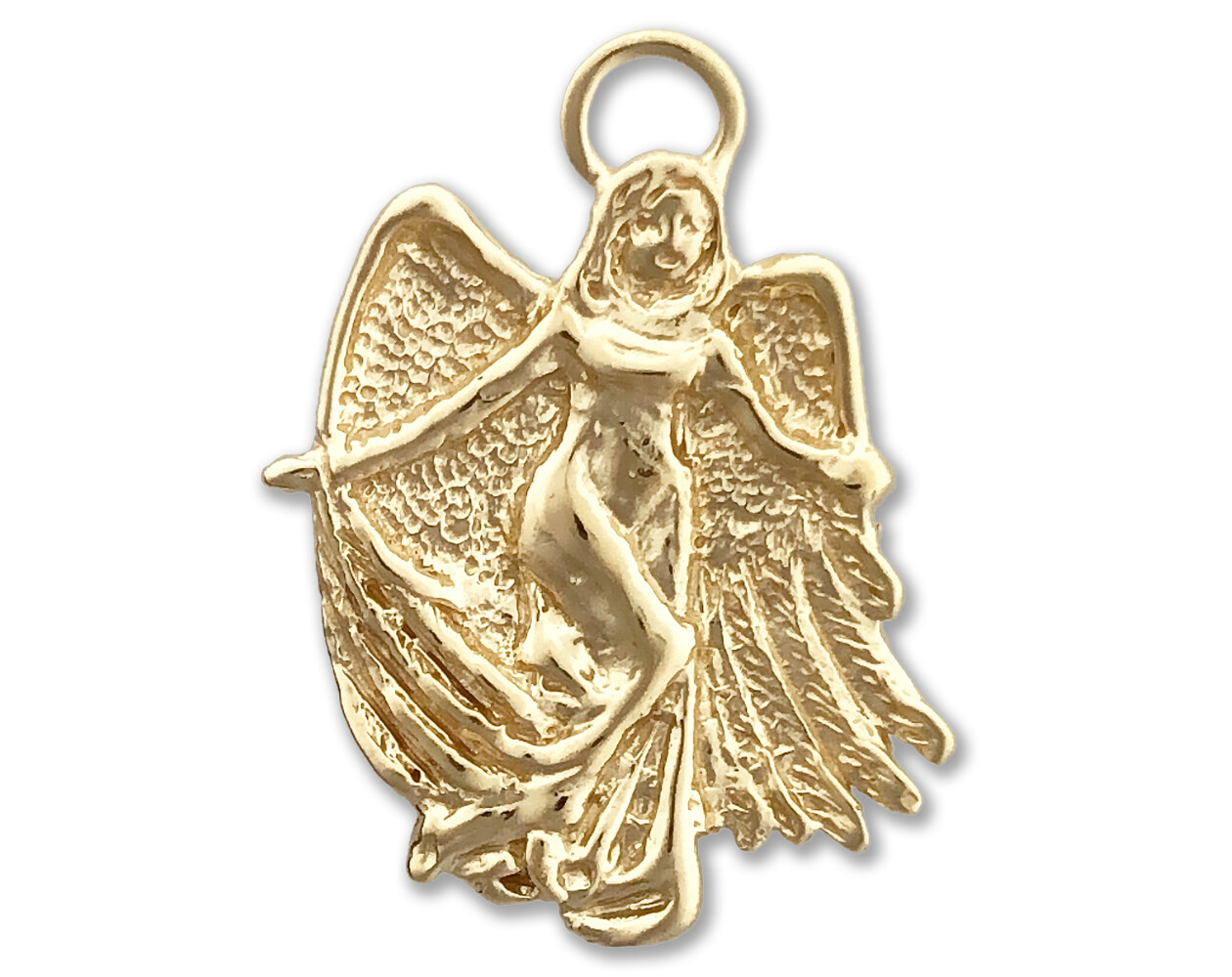 14K Gold Guardian Angel Pendant