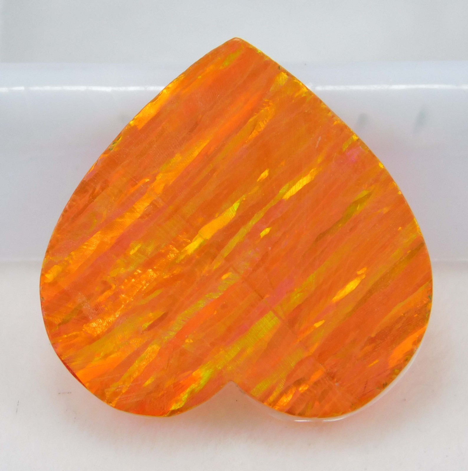 Certified 8.15 Ct Natural Mexican Fire Opal Rainbow Color Heart Cut Gemstone