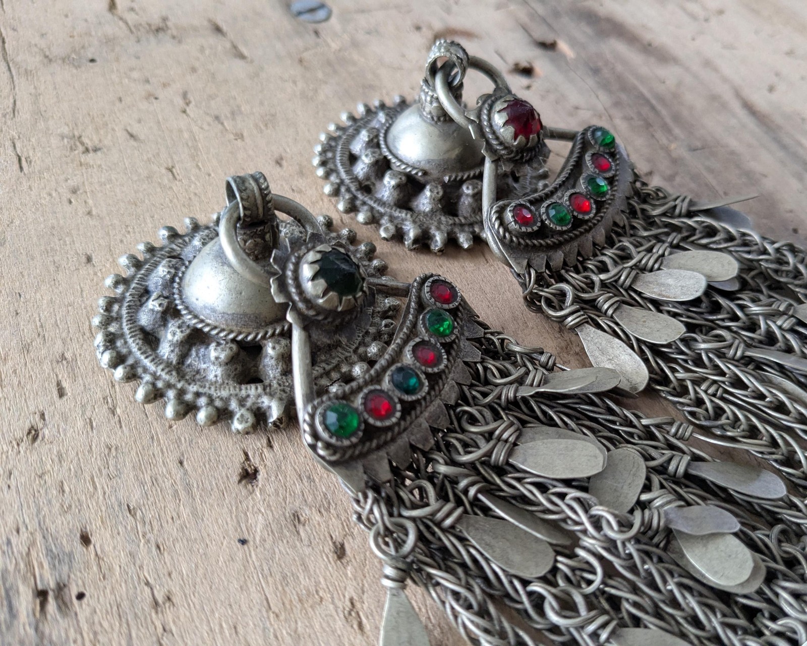 Kuchi Dress Textile Pendants Jingling Vintage Tribal Adornment 8.75″ (19987)