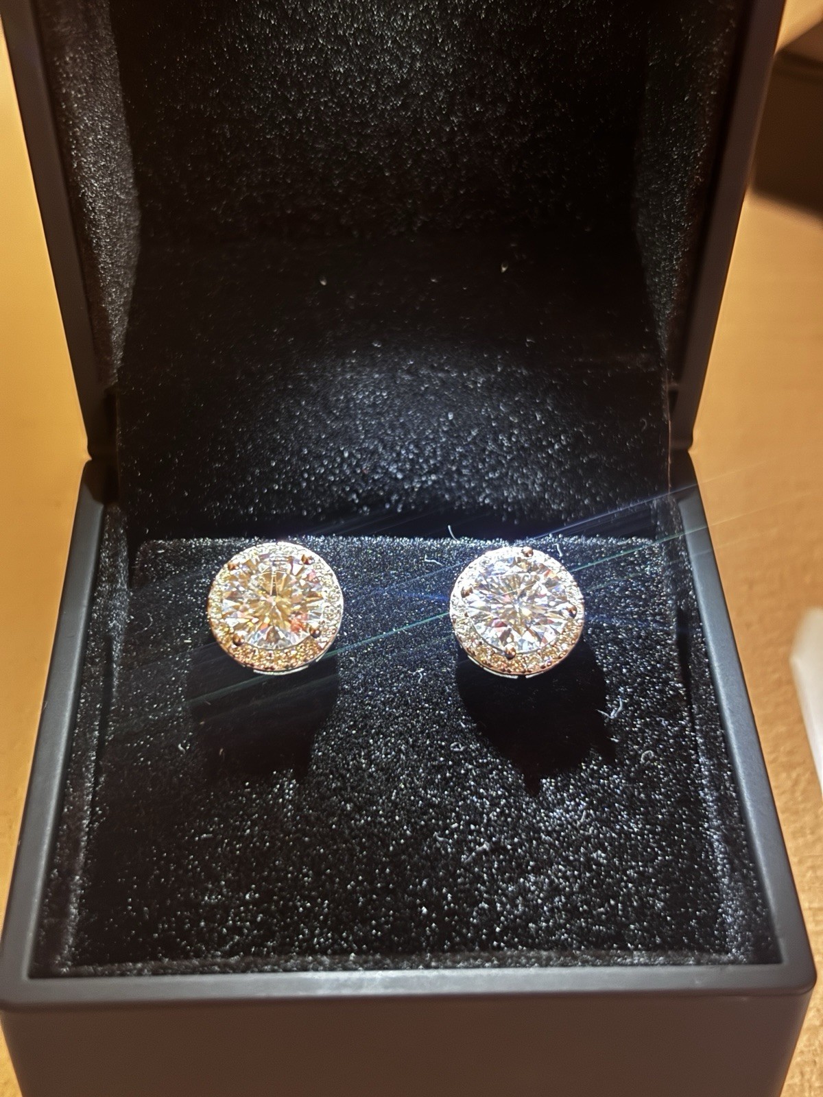 GRA Certified Moissanite Stud Earrings 925 Sterling Silver 8mm 2.0ctw Screwback