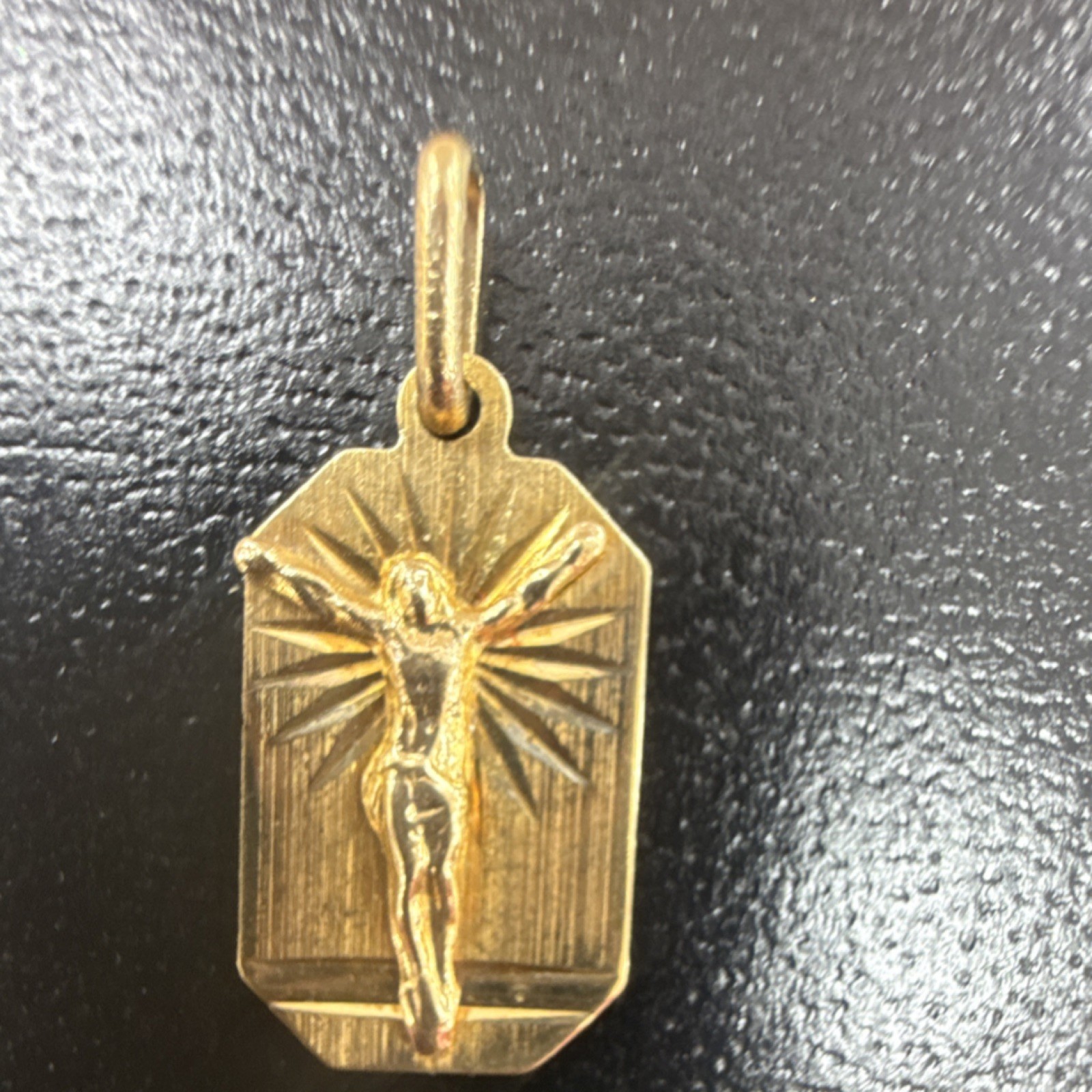 Yellow Gold 14k 1.5 Gm Italy religious pendant charm rectangular shape