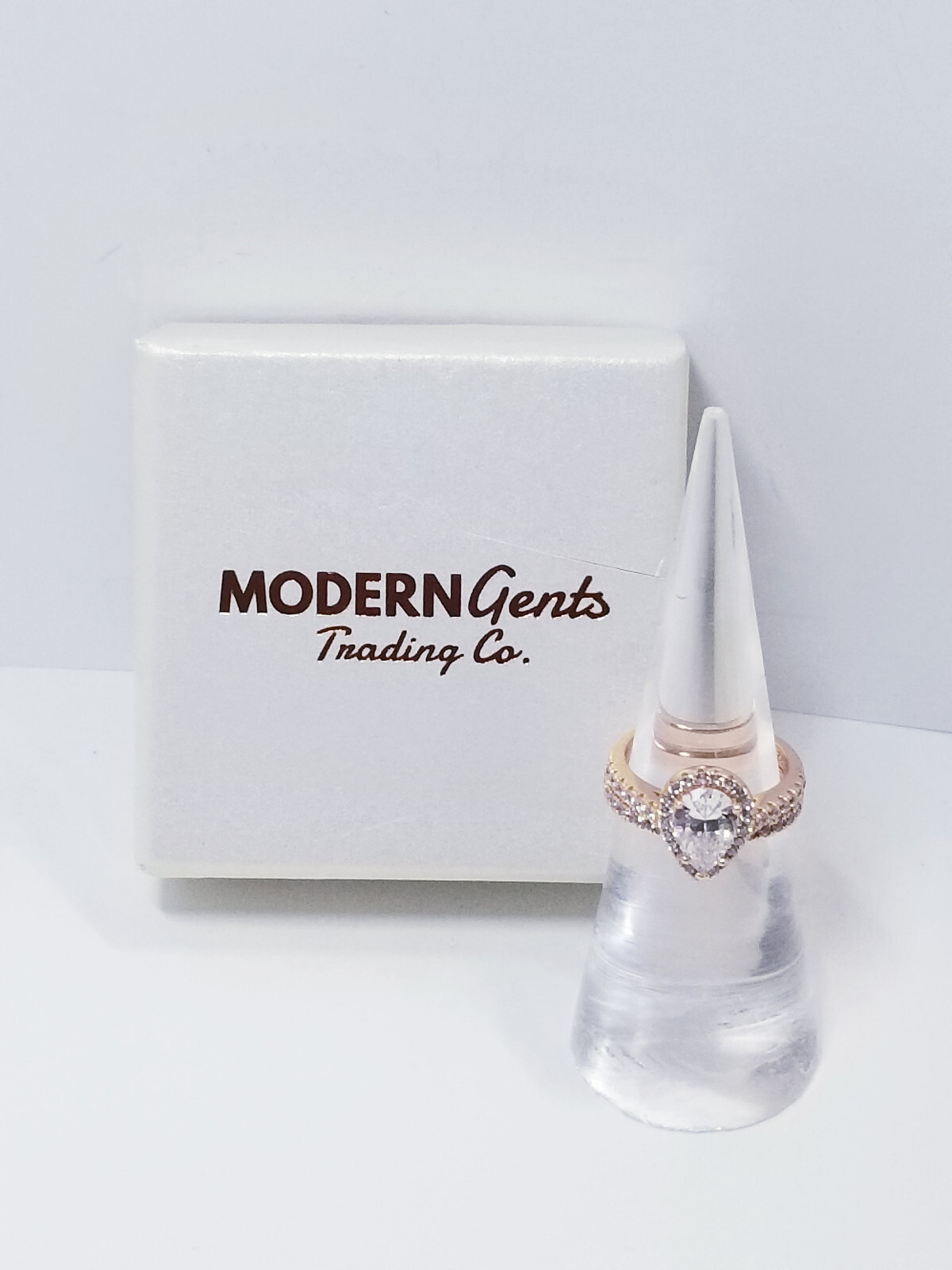Modern Gents Sterling Silver The Bliss – Rose Gold Tone sz 9.25