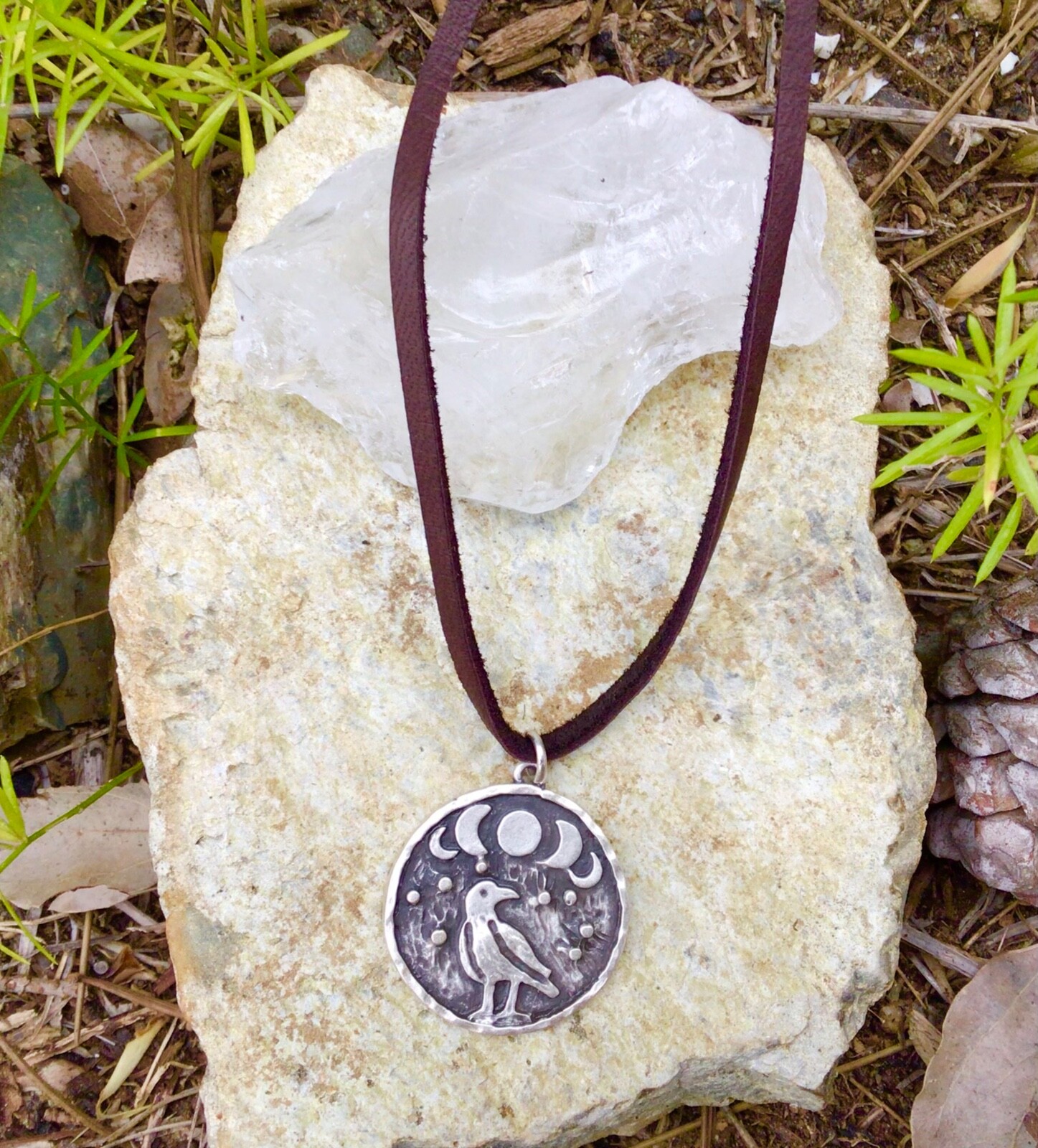 NEW Sundance Charm Necklace genuine leather cord handmade artisan jewelry