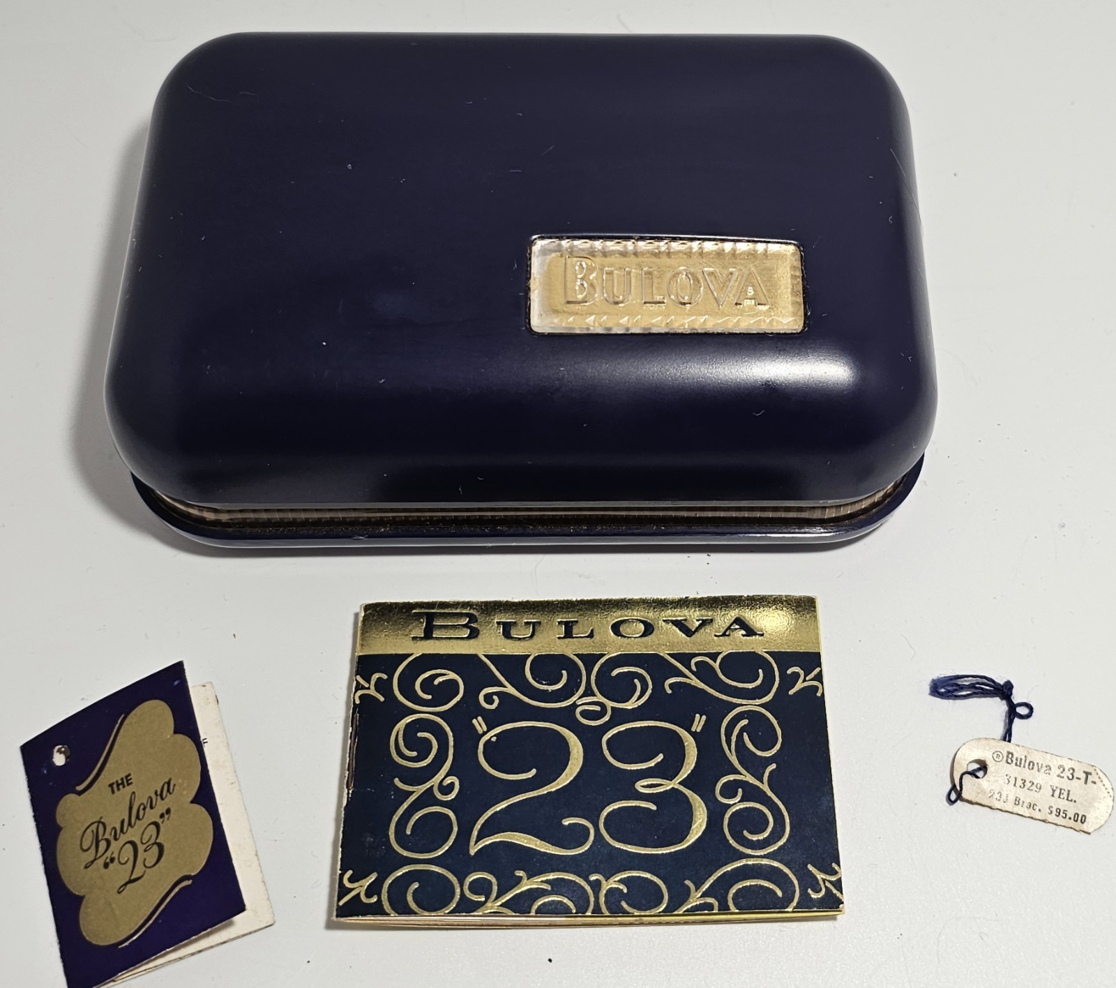 1956 Vintage Bulova 23-T 23 Jewel Self Winding Watch NOS Original Box Papers