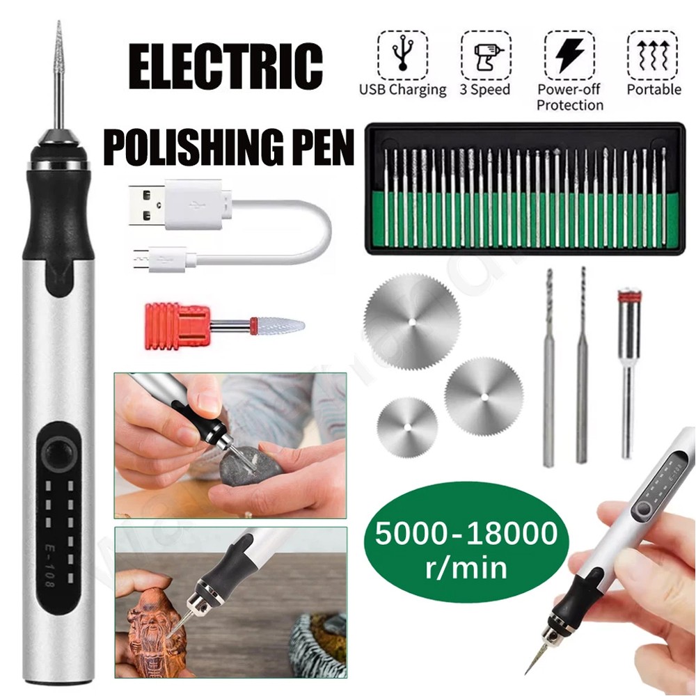 Cordless Electric Mini Drill Grinder Engraving Pen Variable Speed Rotary Tool