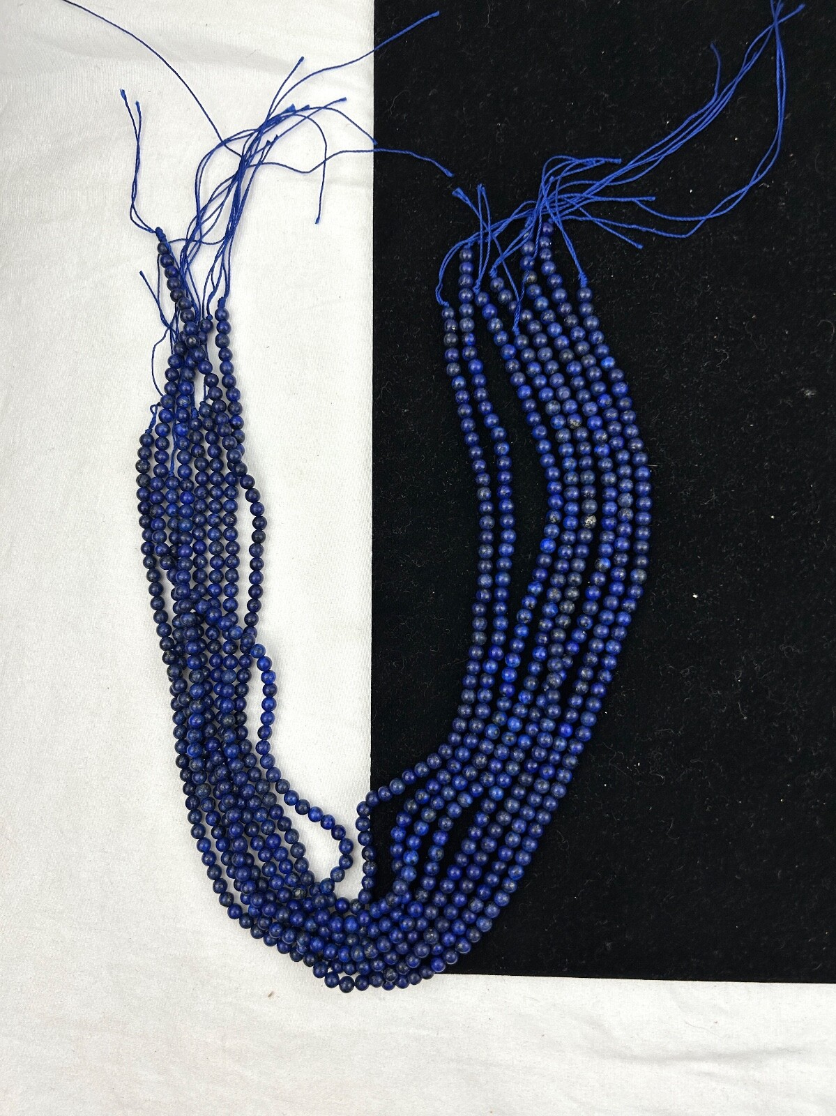 Natural Afghani Lapis Round Bead Necklace – 3mm to 4mm 8 Strands