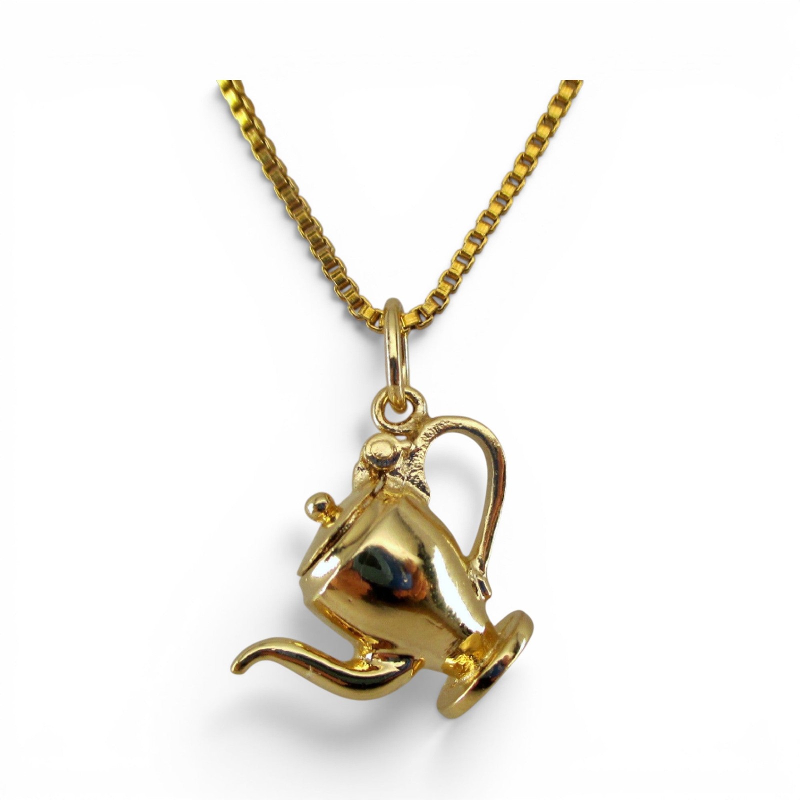 Sterling Silver Gold Vermeil Restaurant Coffee Pot Charm for Bracelet Wife Gift