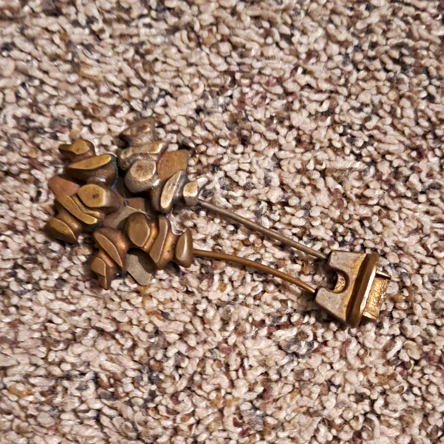 Gold & Silver Tone Flower Brooch Pin, Metal, Flowers & Plants Theme