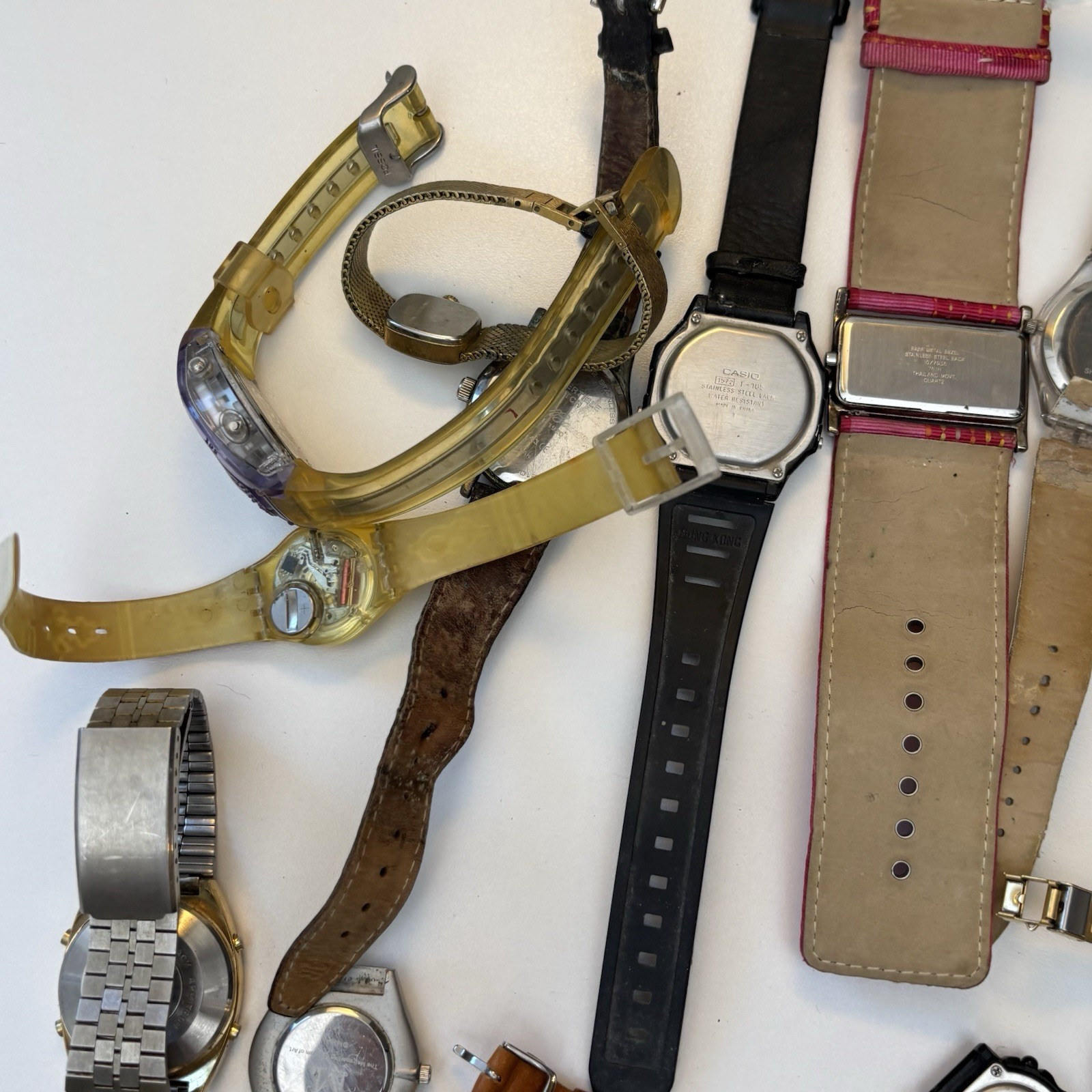 Vintage Untested Quartz Watch Lot – Swatch Casio Fossil Anne Klein Cross Guess