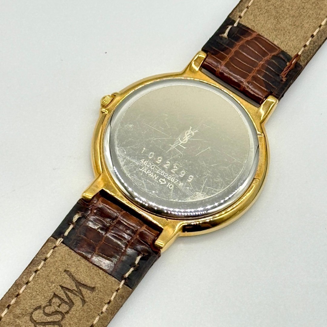 Yves Saint Laurent Watch Gold Dial Quartz Two Hands 4620 E62267