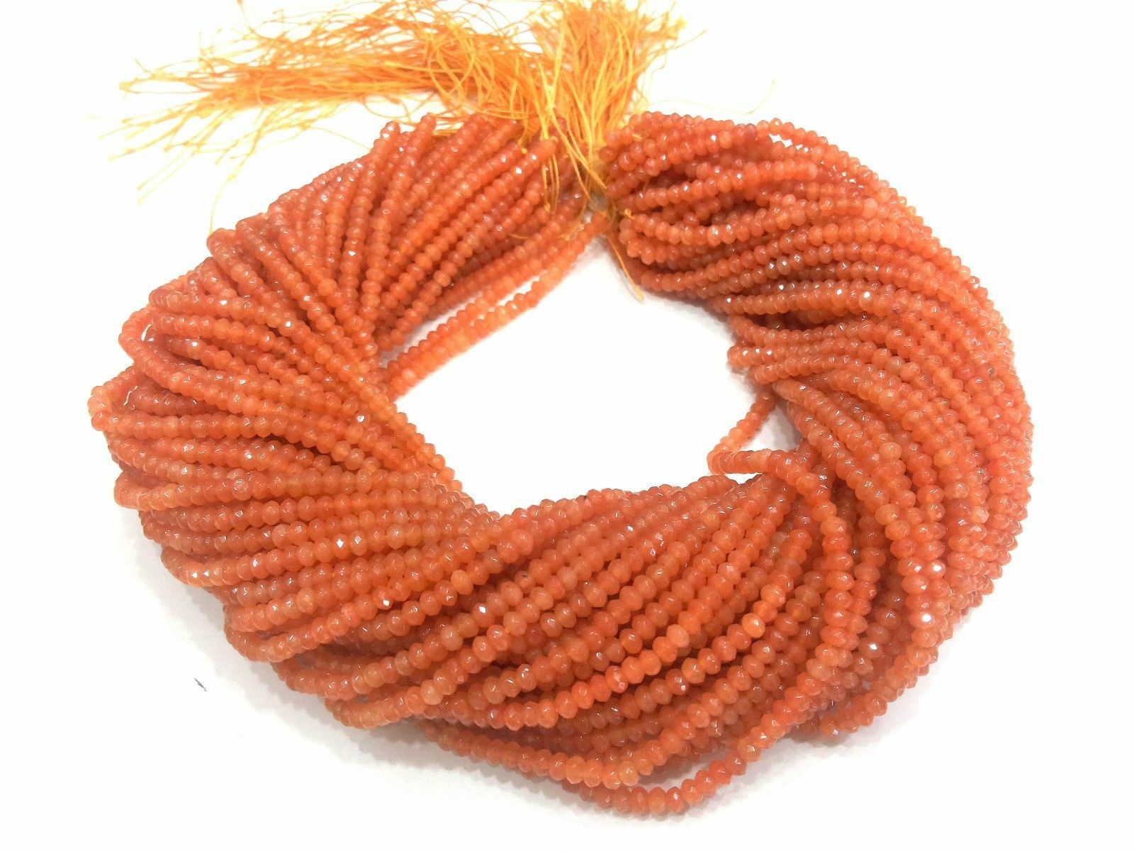 5 Strand Fanta Chalcedony Rondelle Faceted 3-4mm/4-4.5mm Loose Beads 12″inch