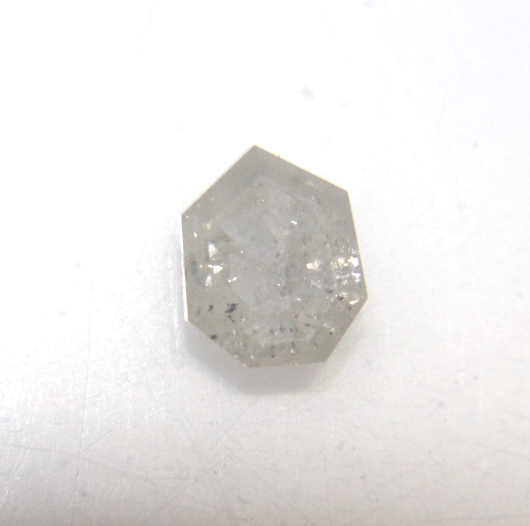 0.73 Ct Natural Geometric Shape Salt n Pepper Rose Cut Diamond 5.93×4.84×2.70 MM