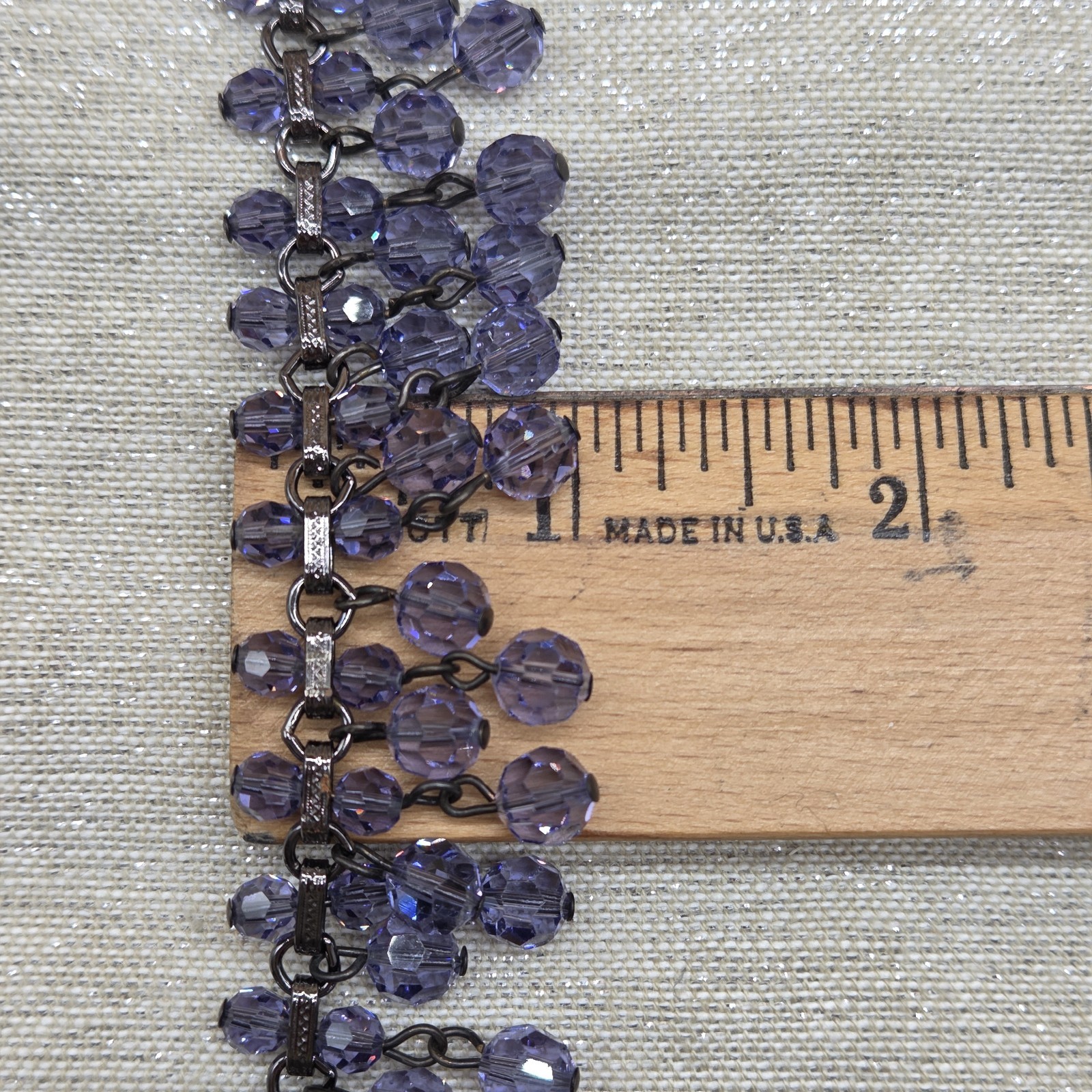 Amethyst Purple Shade Crystal/Rhinestone/Glass Beads Sparkly Evening Necklace