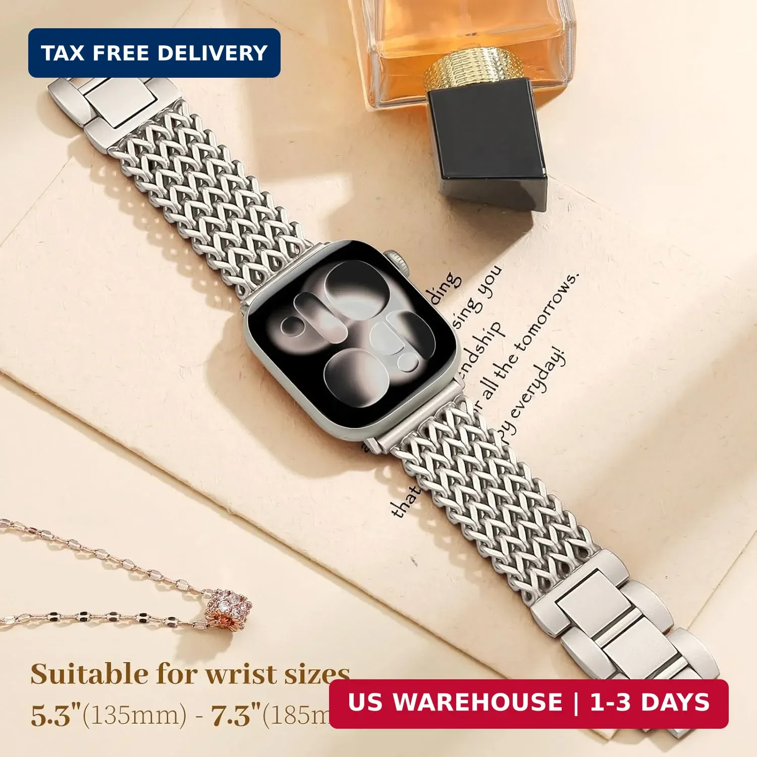 Metal Band Compatible with Apple Watch Bands for Women 40mm 41mm 42mm 38mm 44mm