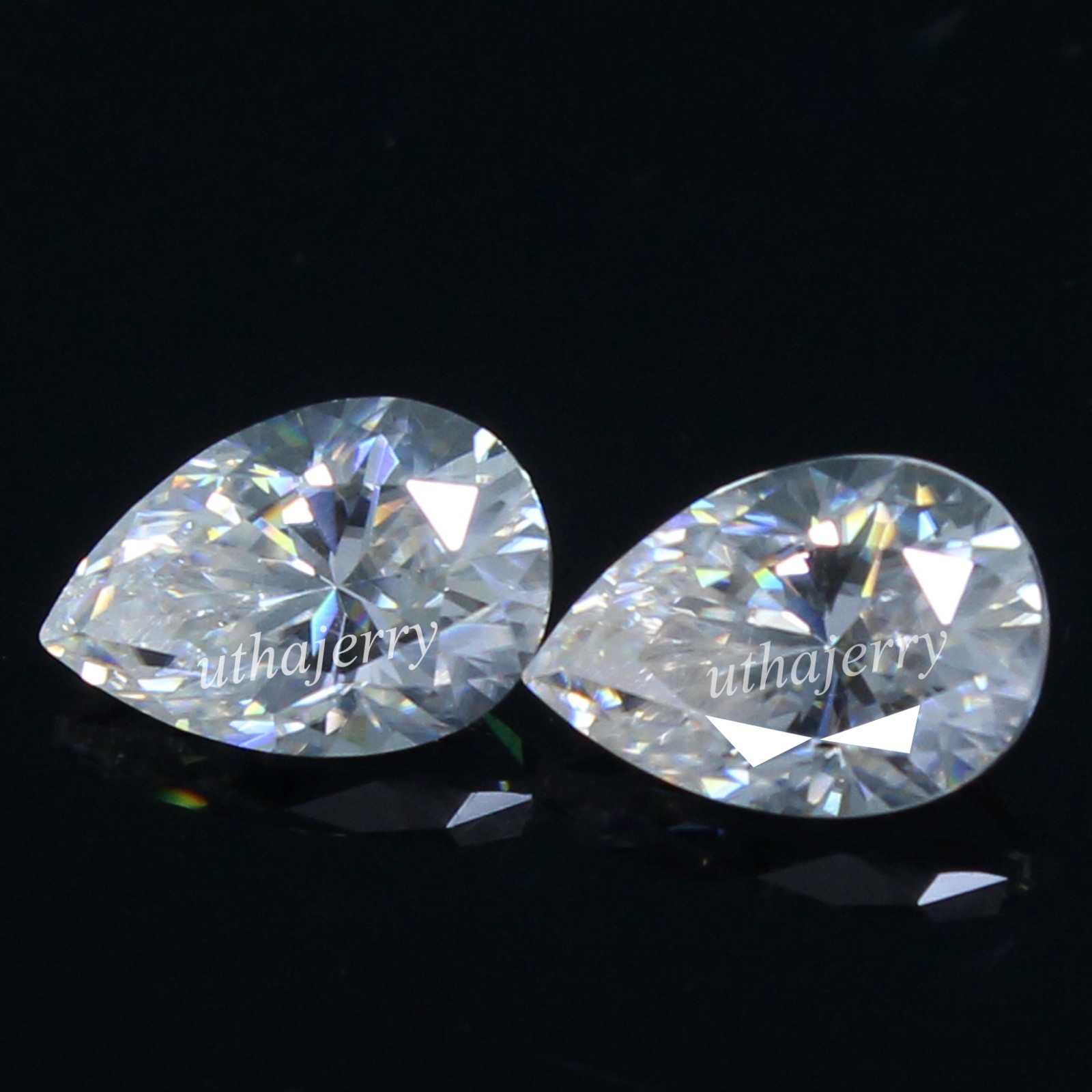 2.5×4 MM Pear Pair Certified DE Color VVS1 Excellent Cut Lab Grown Diamond #U1
