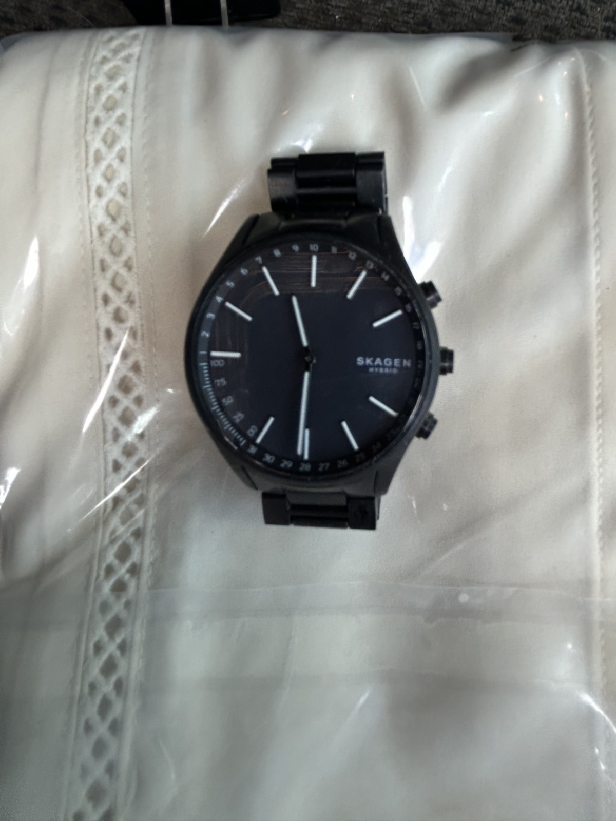Skagen Holst Hybrid Titanium 40mm Watch Black Dial Bluetooth SKT1305 Tested
