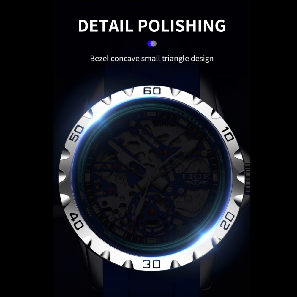 Sport Men Watch Automatic Mechanical Luminous Waterproof Males Casual Wristwatch