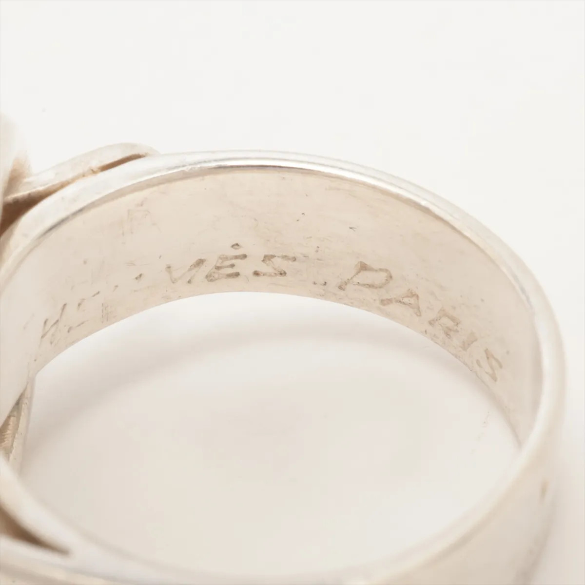 Hermès Deux Anneaux Ring 51 925 6.1g Silver