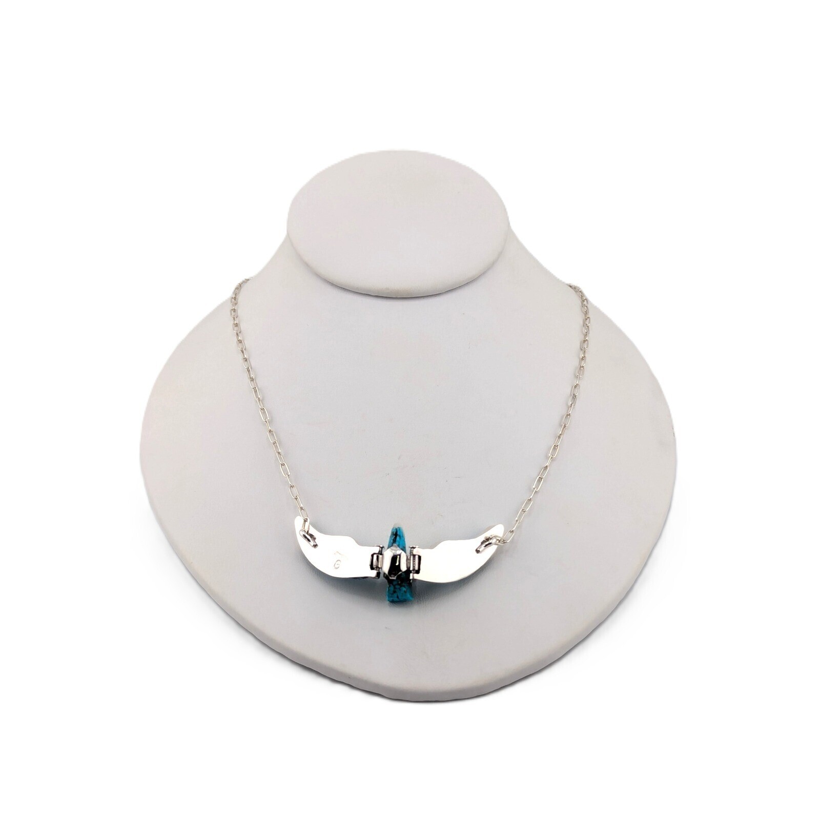 Navajo Necklace Native Am Jewelry Turquoise Bald Eagle Design***