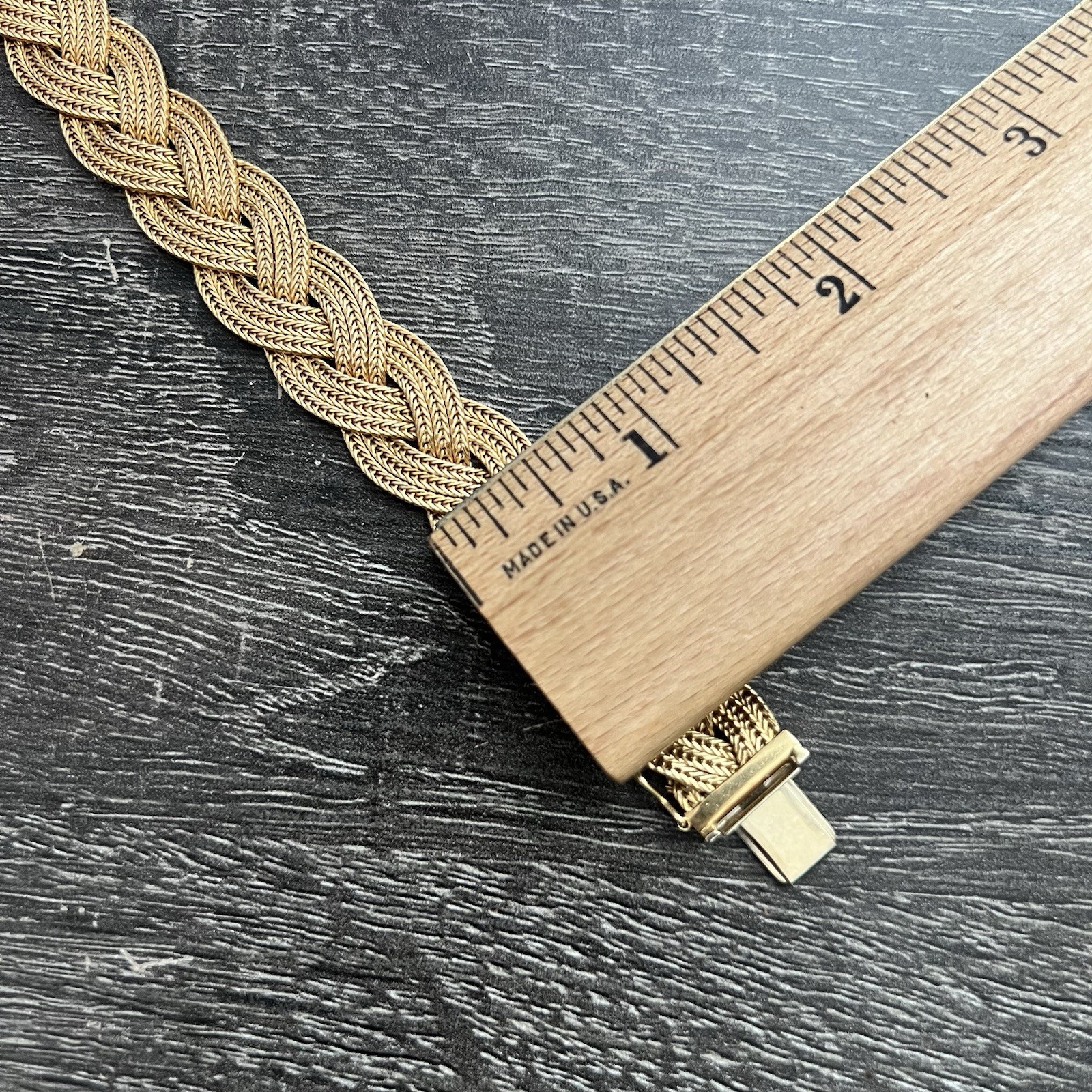 Vintage Unoaerre 18k Gold 7” Braided Mesh Bracelet 32g Made In Italy 1 AR