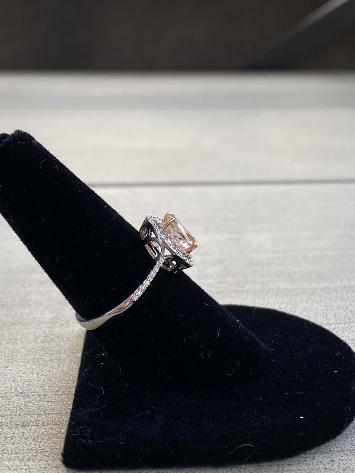 EFFY® 1/4 CT DIAMOND & 1.75 CT PINK MORGANITE 14K WHITE GOLD COCKTAIL RING