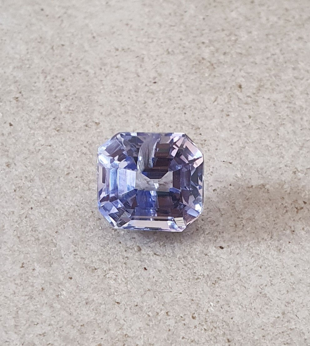 3.96Ct Flawless Octagon Cut Ceylon Cornflower Light Blue Sapphire Lab Grown Gems