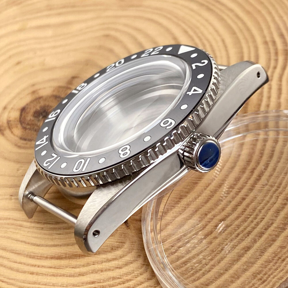 38mm Stainless Steel Brushed 200M Diver Watch Case Fit NH34 GMT NH35 Sapphire