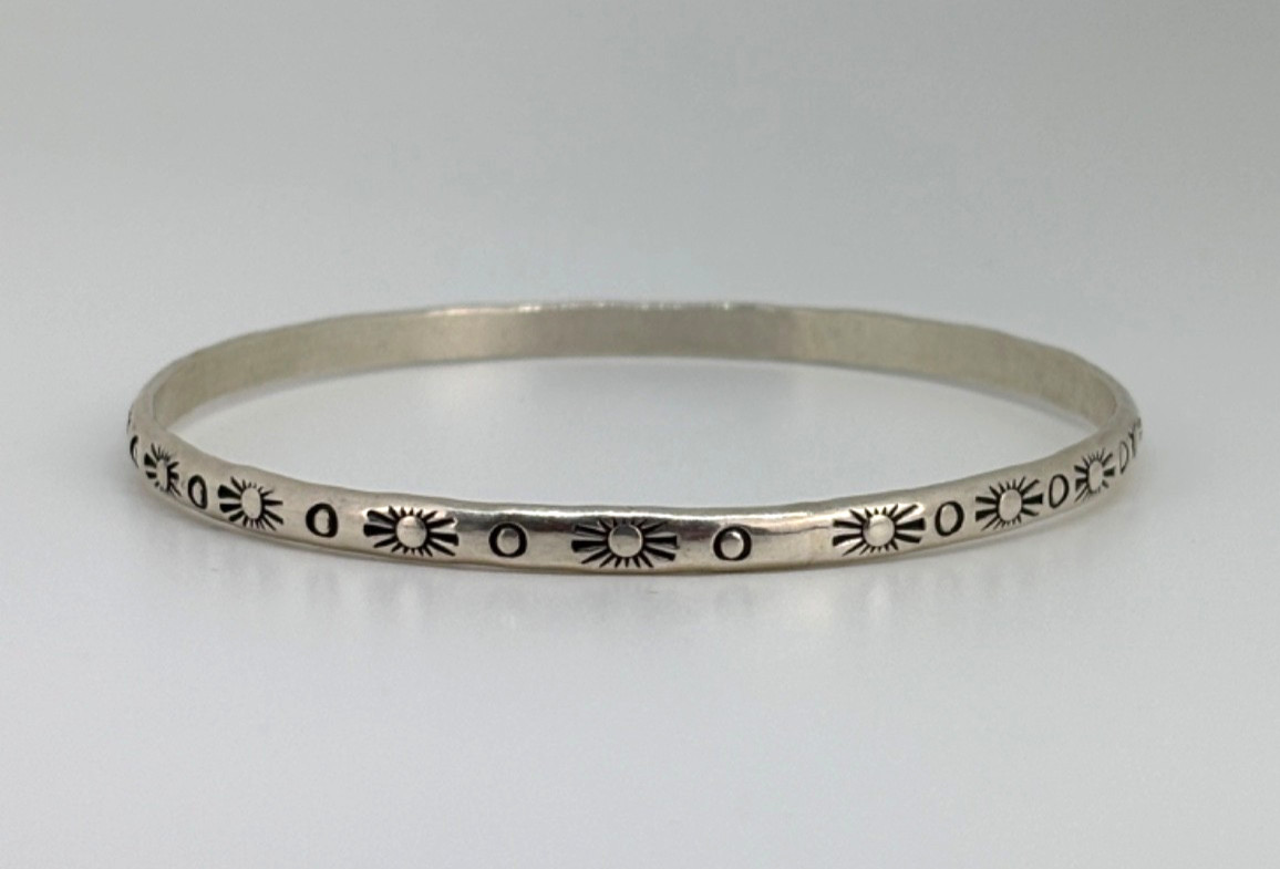 Sterling Silver CLBZ MITCHELL CALABAZA Kewu Pueblo Southwestern BANGLE BRACELET