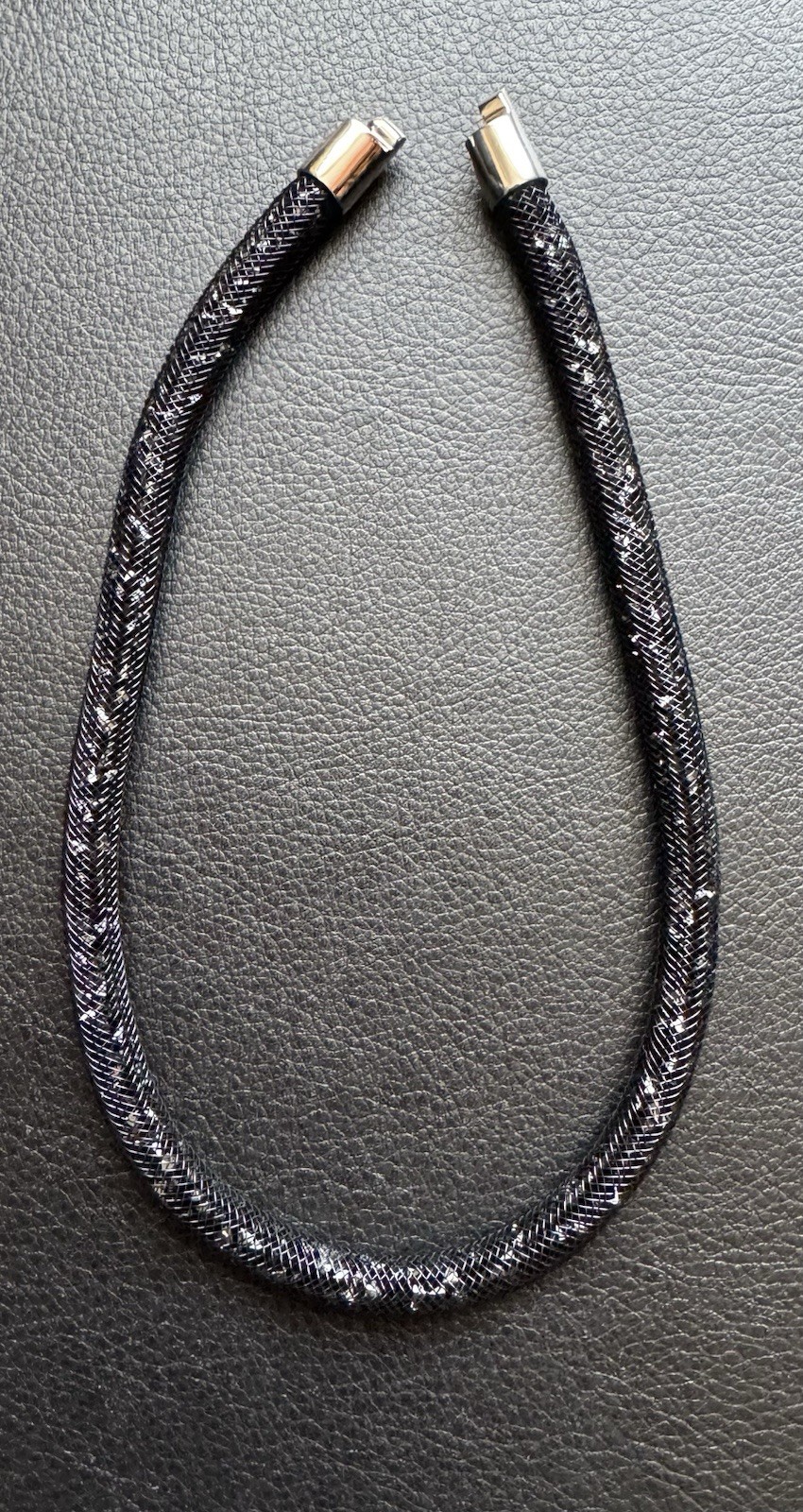 Genuine Swarovski Stardust Necklace/double Wrap Bracelet, Black, length 38cm