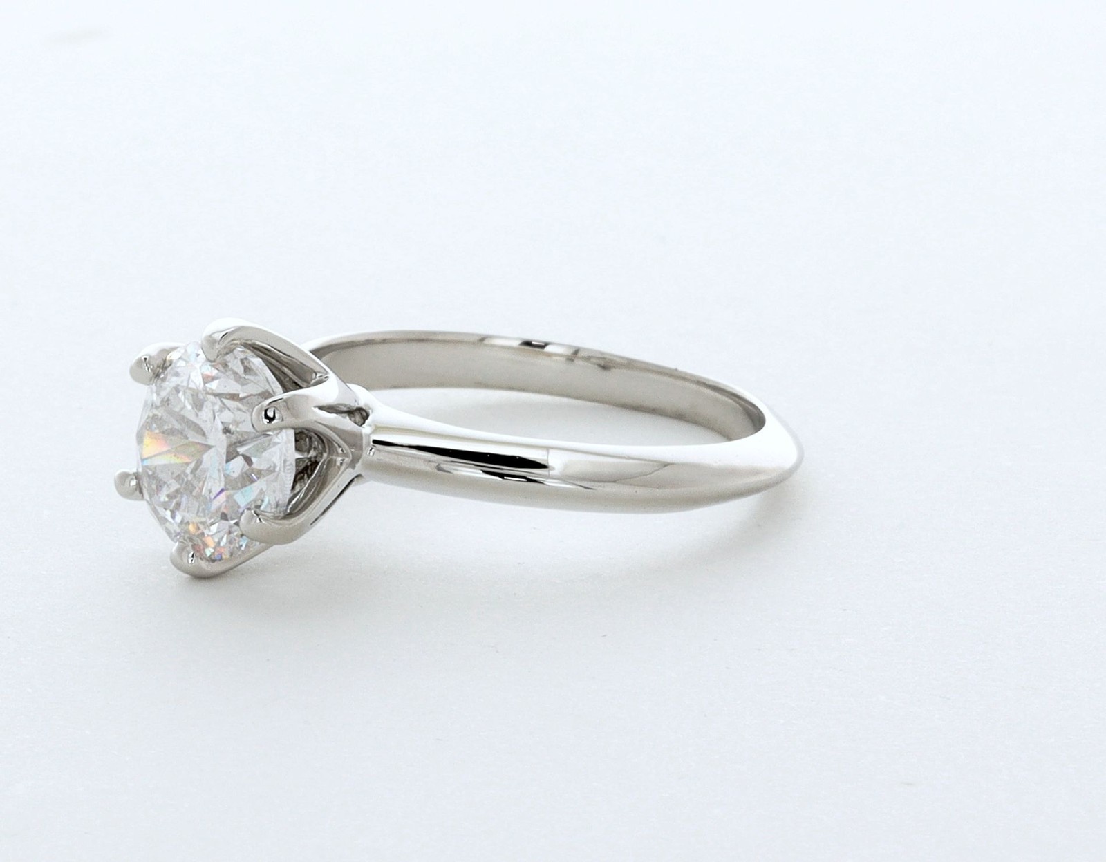 Solitaire Engagement Ring Platinum Classic 2.24 CT Round Lab-Grown Diamond D VS2