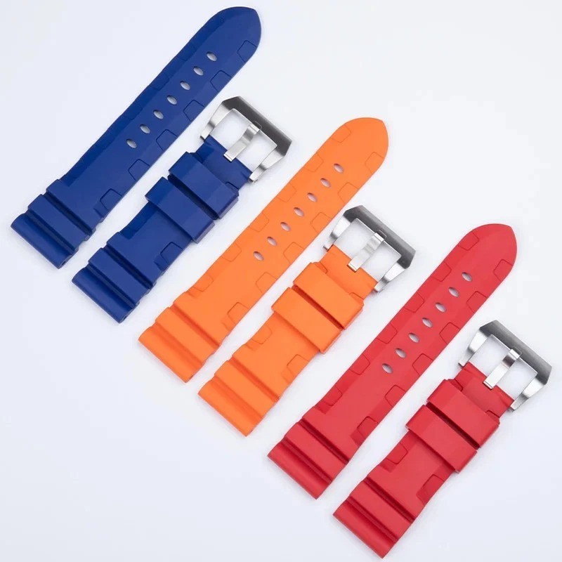 22mm 24mm 26mm Rubber Watch Strap FKM Band For Officine Panerai Series