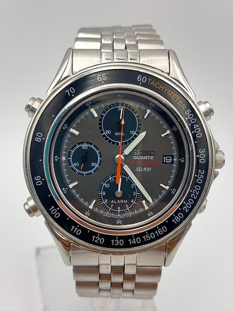 Vintage Seiko SQ100 Chronograph Alarm 7T32-6B50 Quartz JDM Overseas Rare | Japan