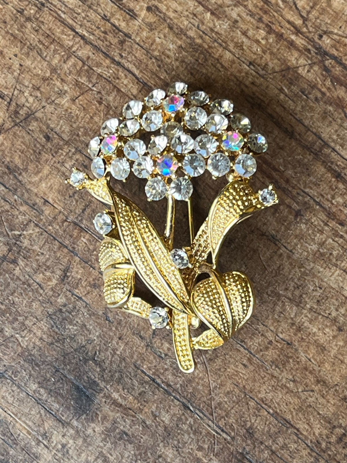 Vintage Flower Brooch Lot #2, 10 Pieces, Enamel, Metal, Rhinestone, Ceramic