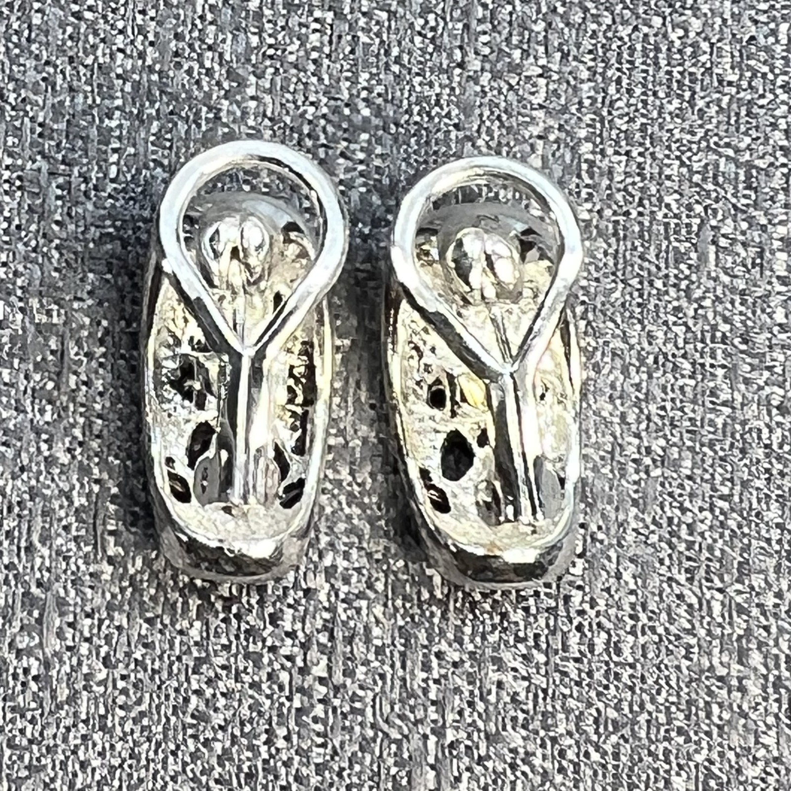 Premier Designs Silver & Pink Rhinestone Hoop Convertible Clip/Post Earrings